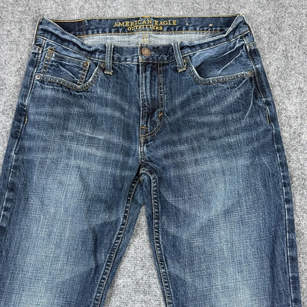 American‎ Eagle Original Straight Jeans Mens 32x32 Blue Medium Wash Denim